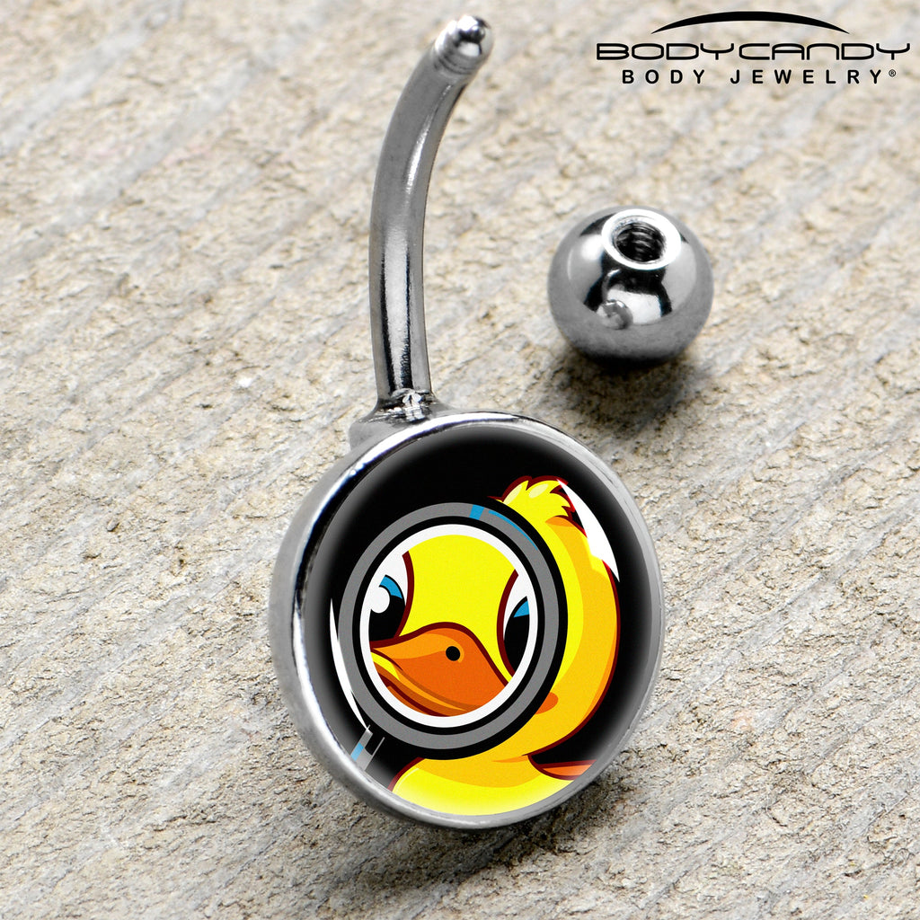 Magnified Yellow Duck Belly Ring by Onyx O