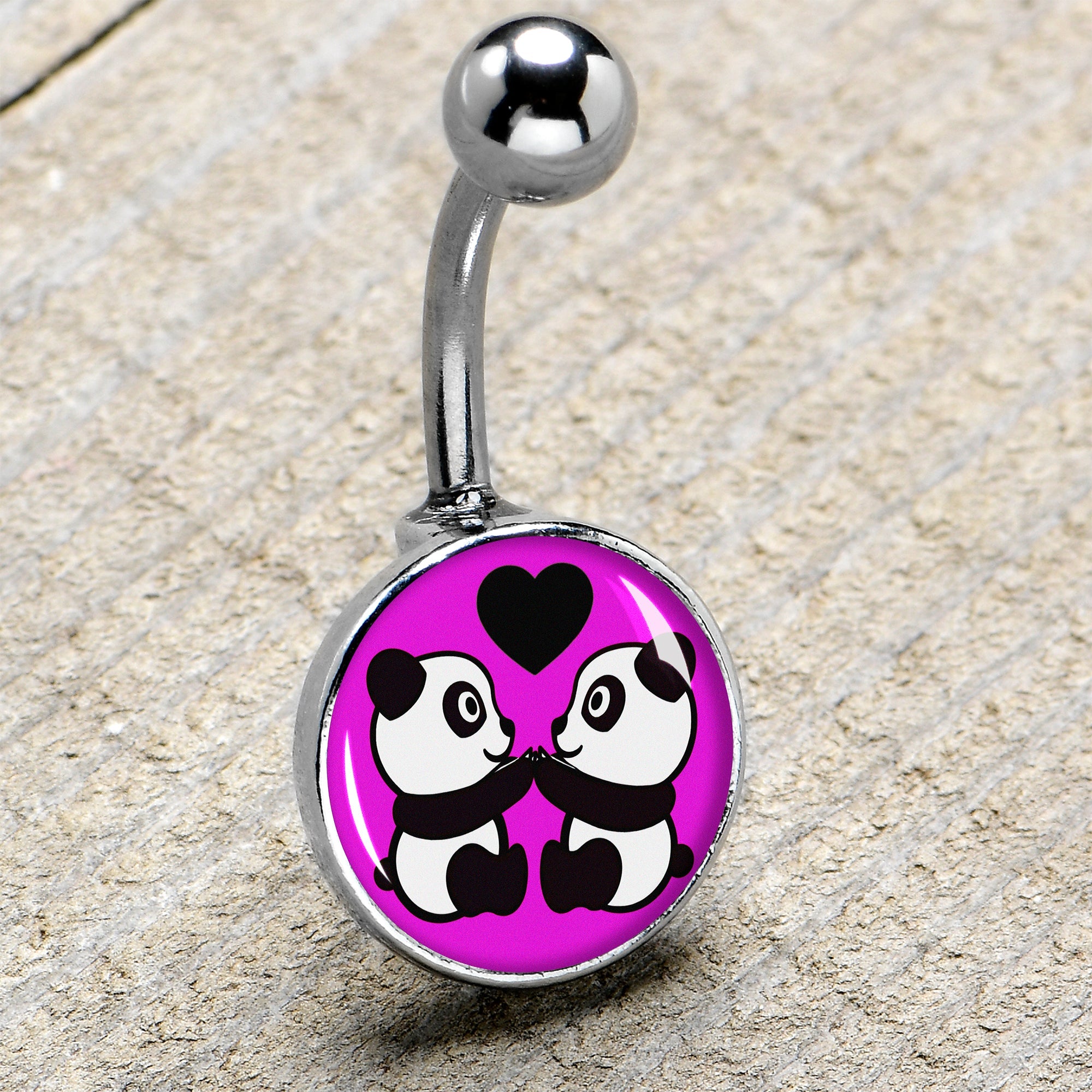 Panda Love Belly Ring by Onyx O
