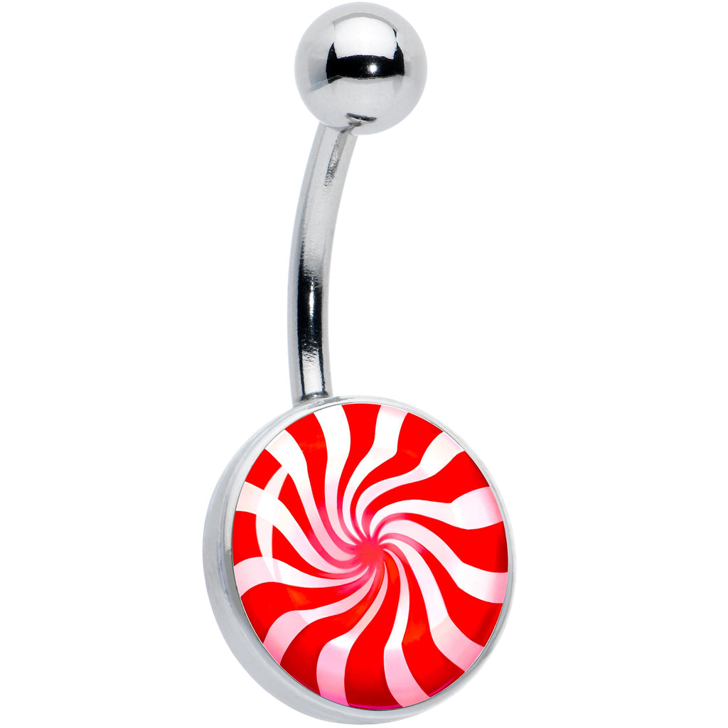 Holiday Peppermint Candy Belly Ring
