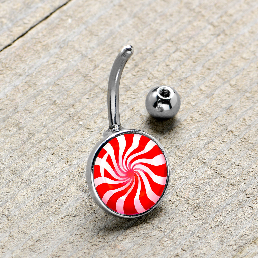 Holiday Peppermint Candy Belly Ring