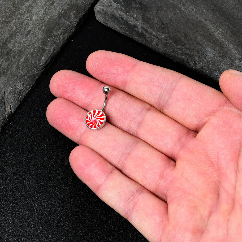 Holiday Peppermint Candy Belly Ring