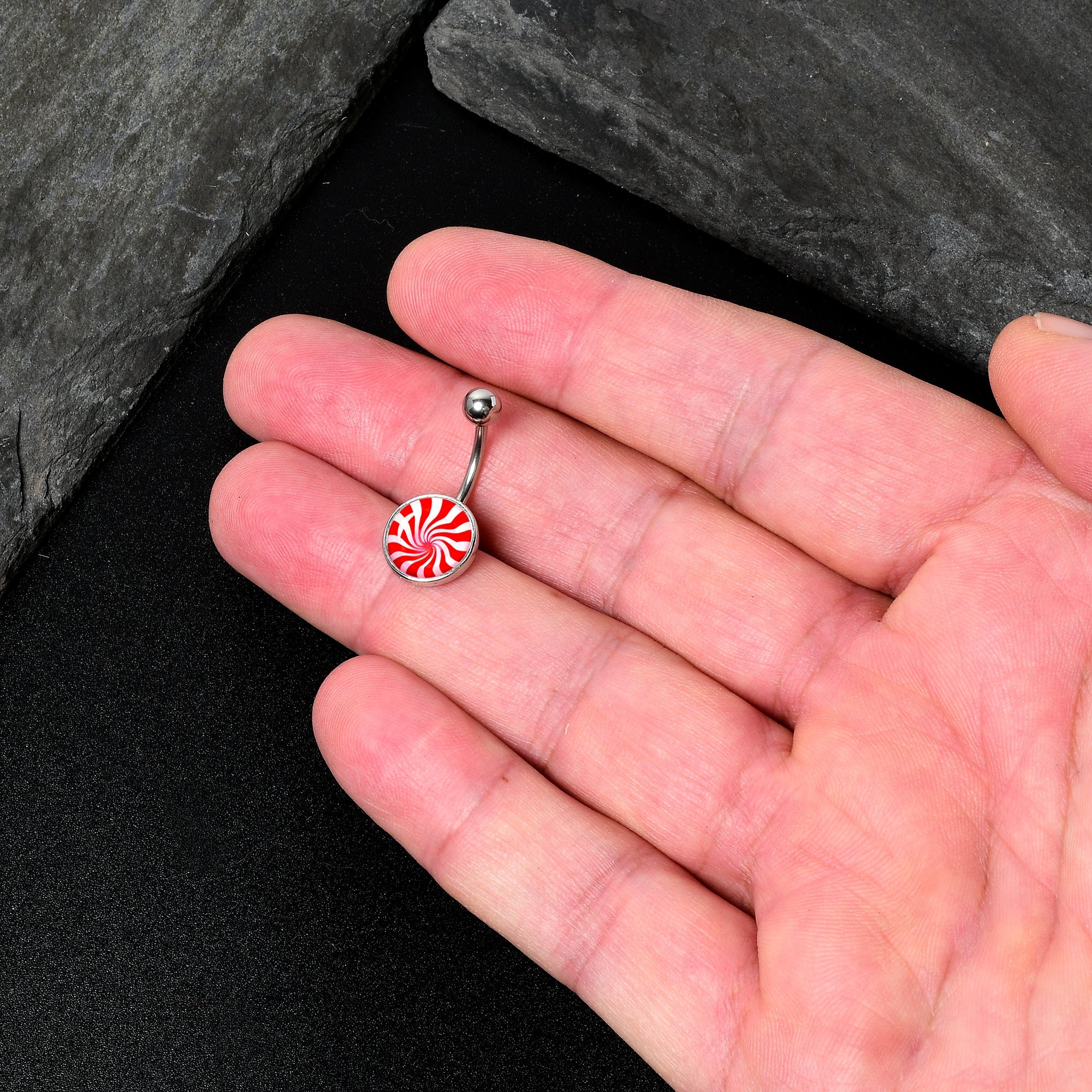 Holiday Peppermint Candy Belly Ring