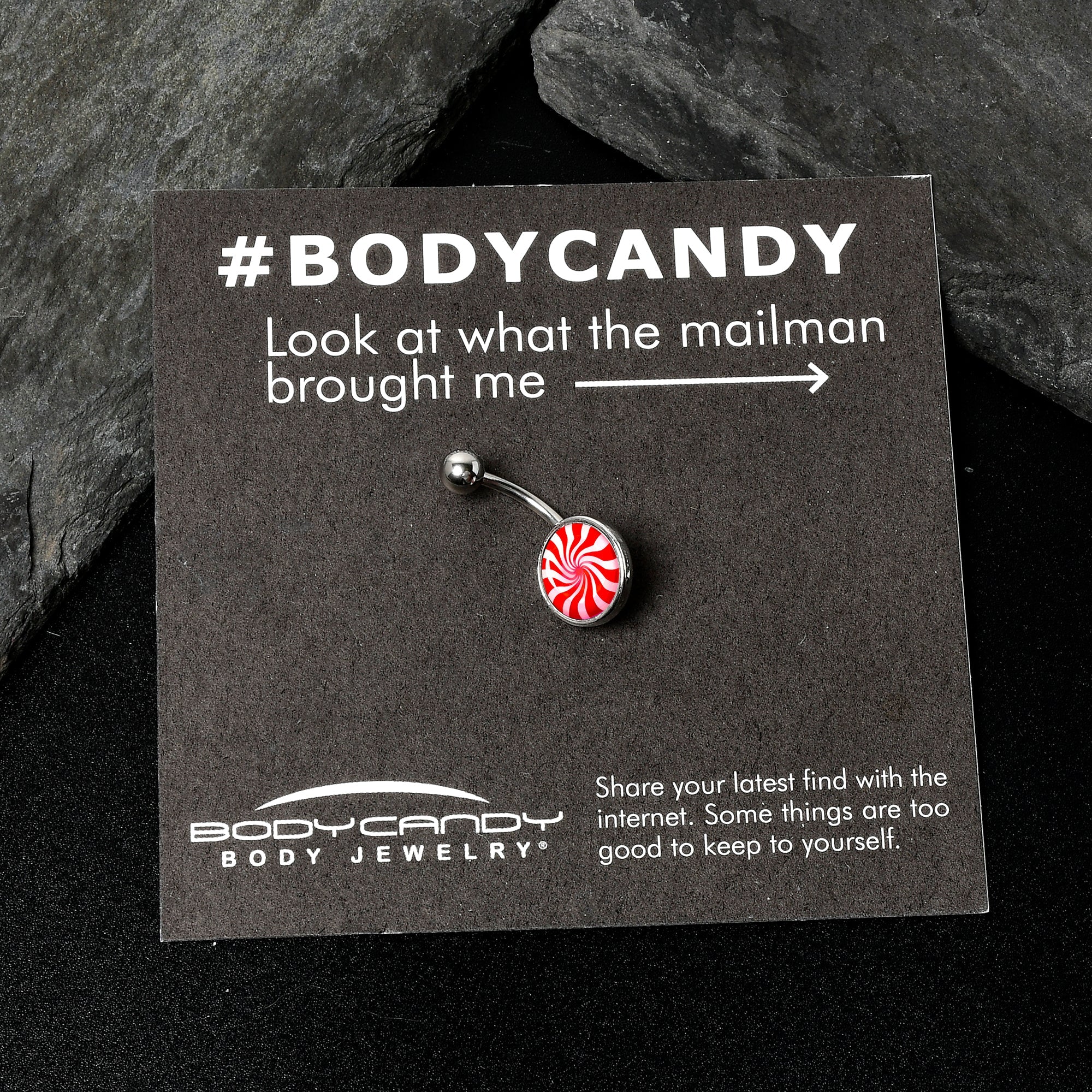 Holiday Peppermint Candy Belly Ring