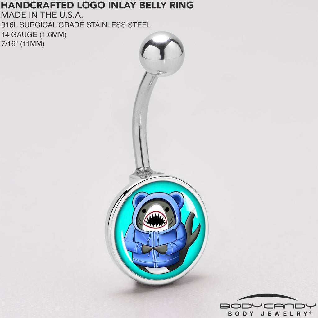 Shark in a Hoodie Belly Ring by Onyx O
