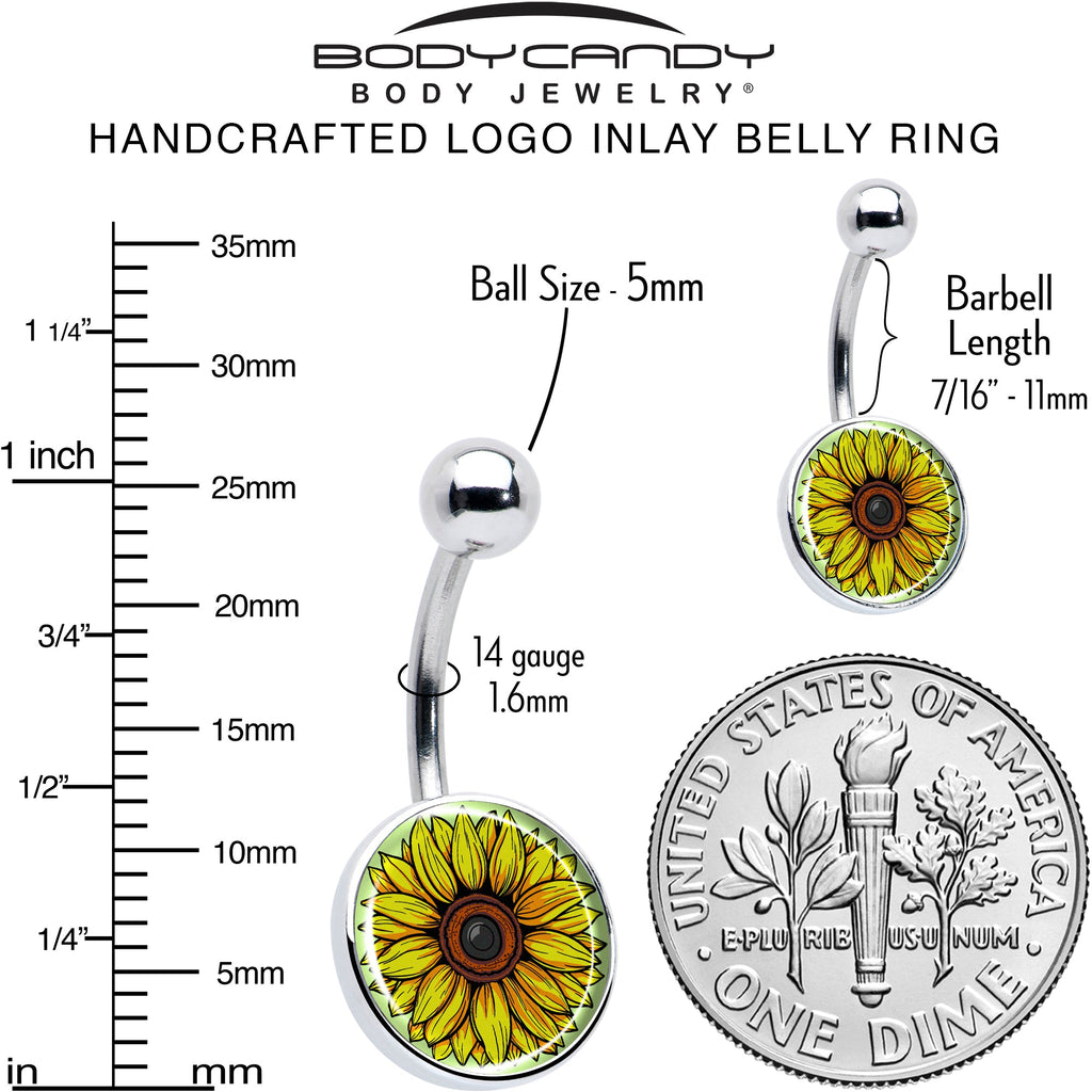 Blossom Creation Yellow Sunflower Belly Ring by Onyx O