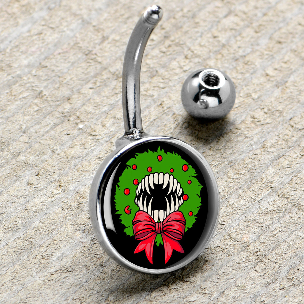 Holiday Vampire Wreath Belly Ring by Onyx O