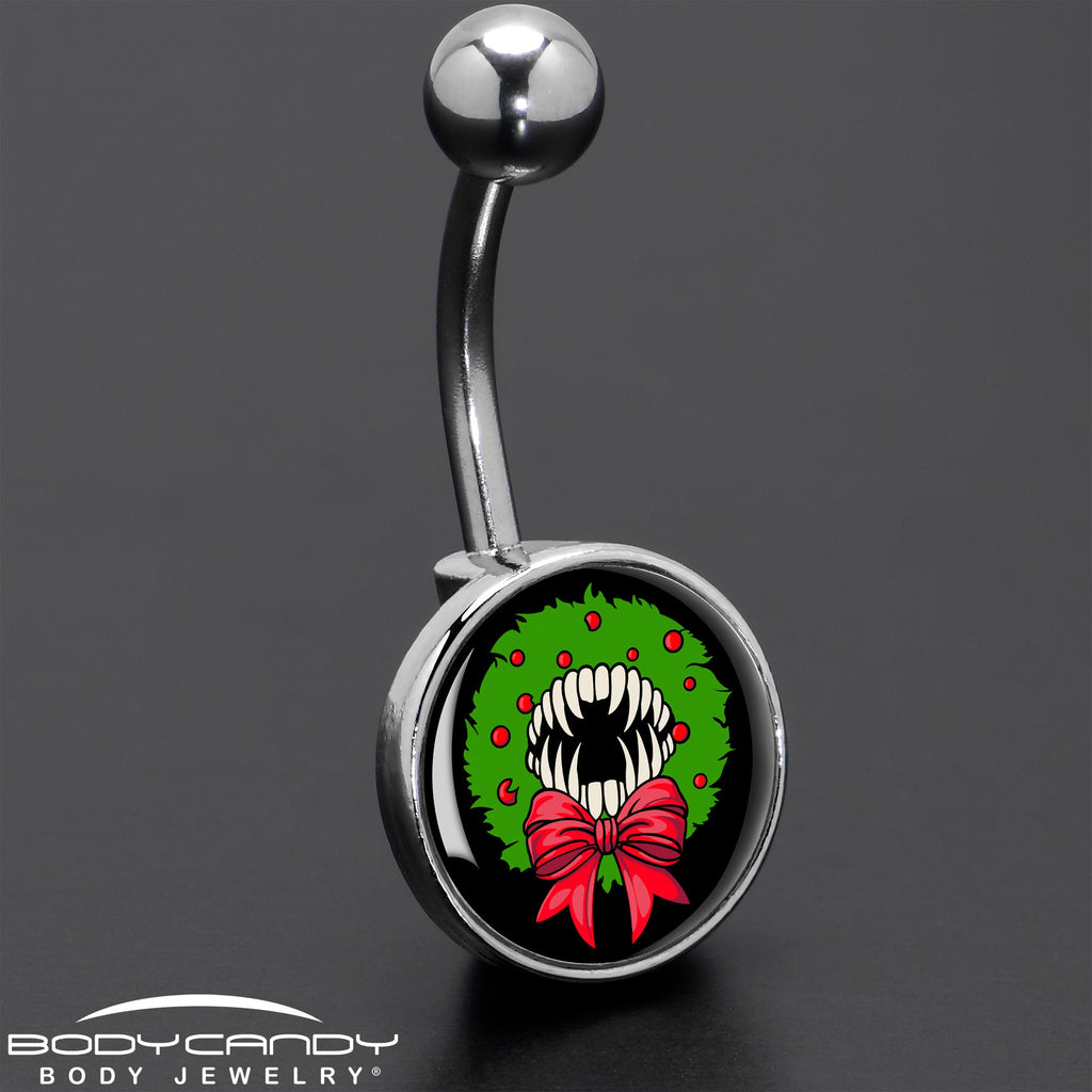 Holiday Vampire Wreath Belly Ring by Onyx O