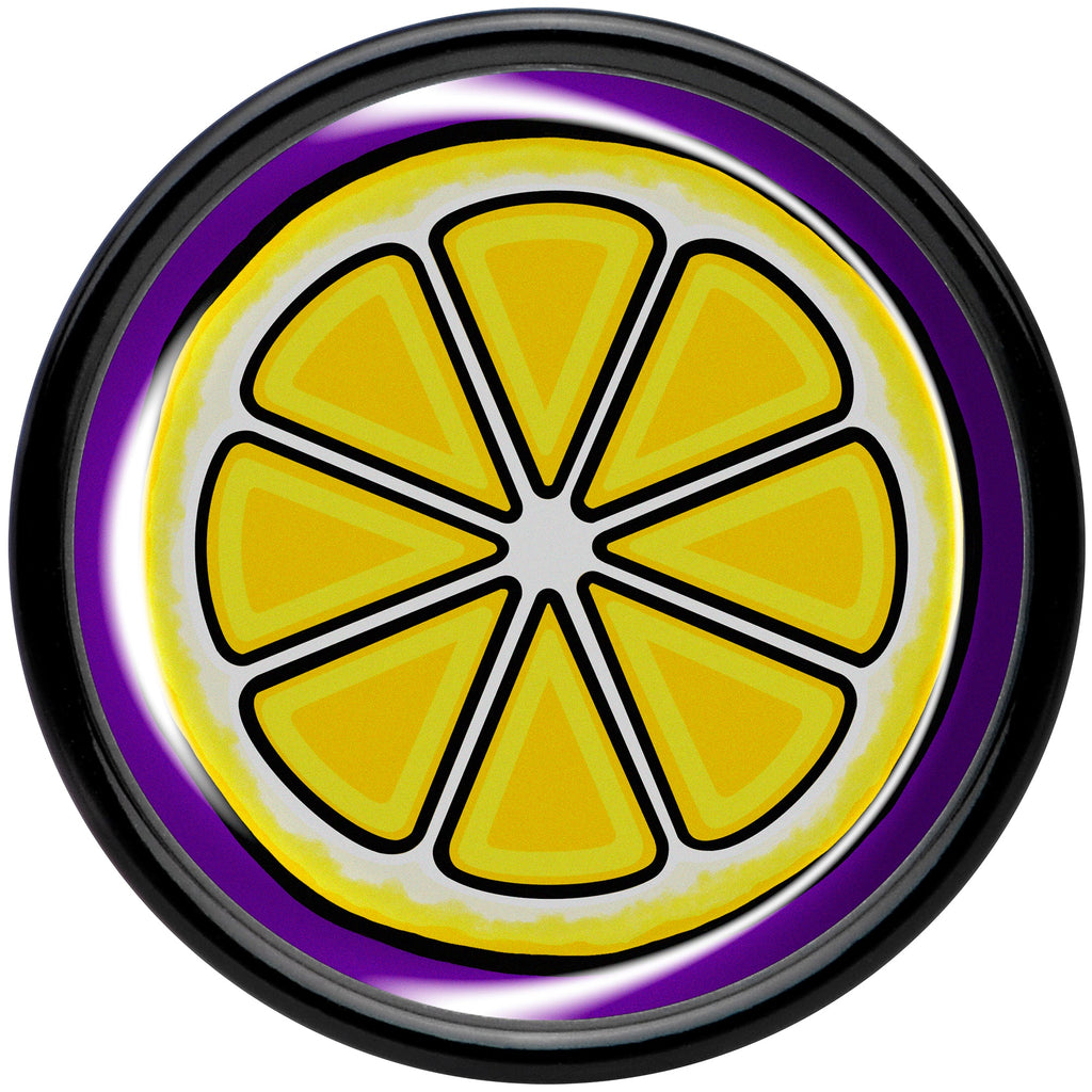 Yellow Slice of Lemon Black Acrylic Saddle Plug Set by Onyx O