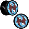 Oh My Otters Animal Black Acrylic Saddle Plug Set by Onyx O