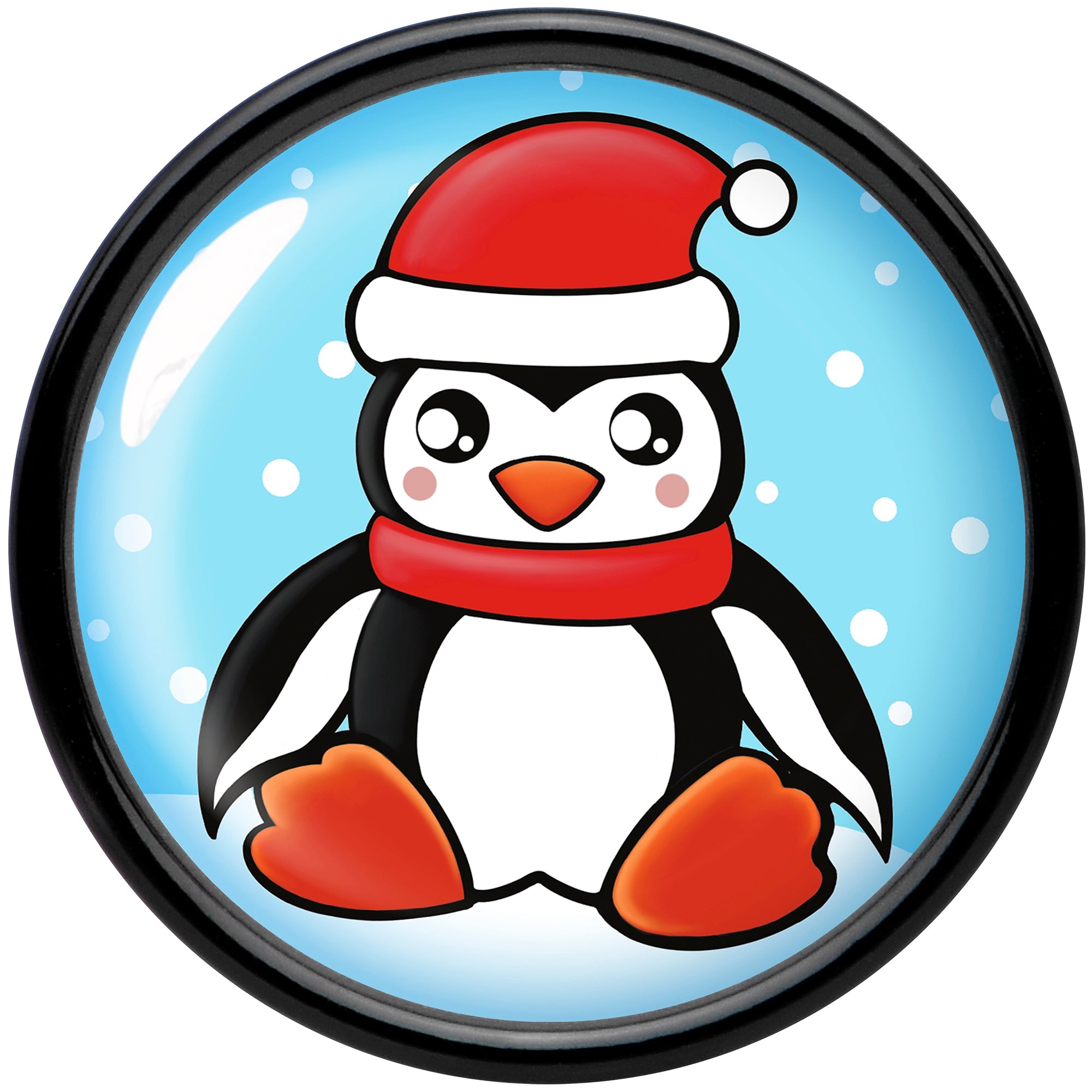 Black Acrylic Snowfall Holiday Penguin Double Flare Plug Set by Onyx O