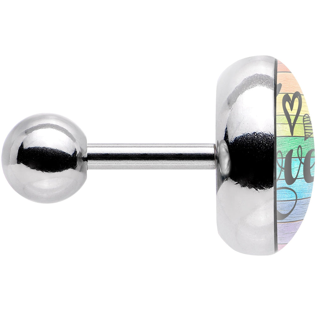 Rainbow Wooden Love Pride Flag Tragus Cartilage Earring