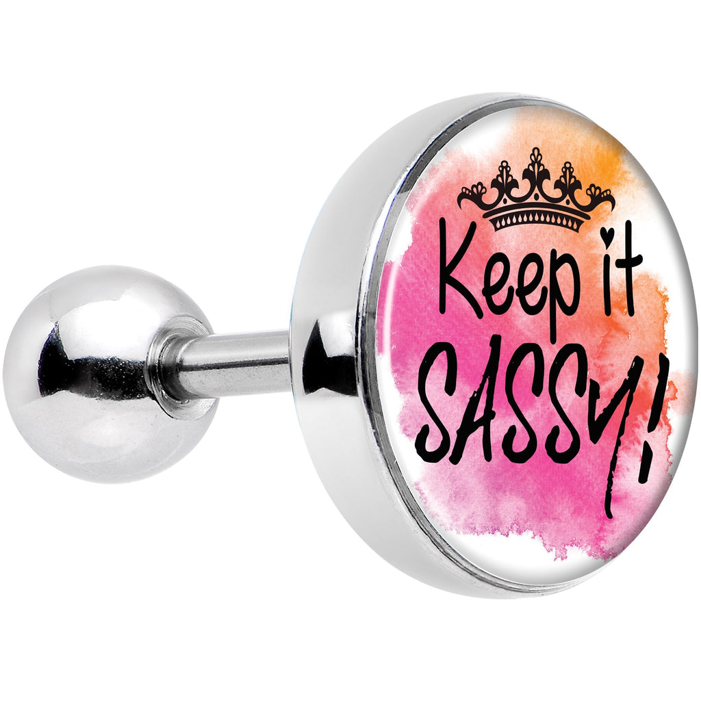 16G 1/4 Watercolor Keep it Sassy Tragus Cartilage Earring