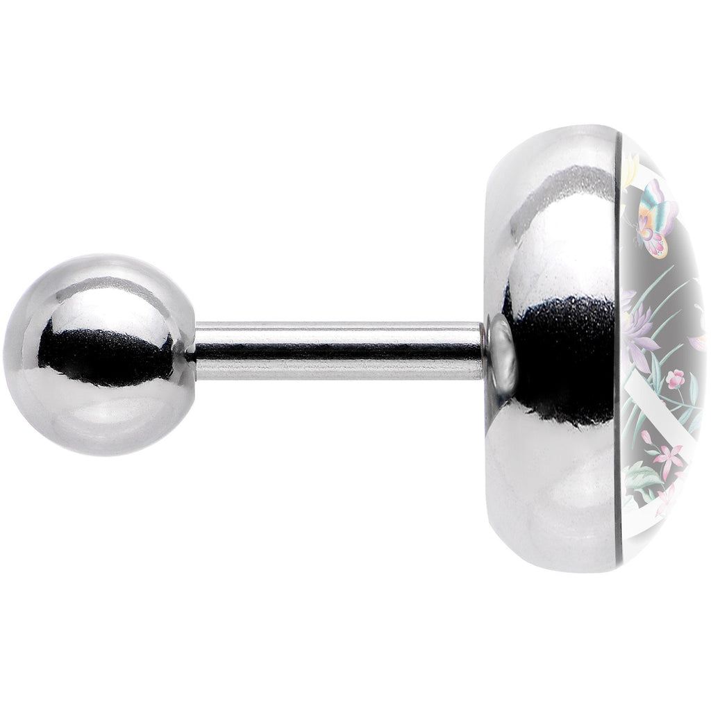 16G 1/4 Floral Peace Sign Tragus Cartilage Earring