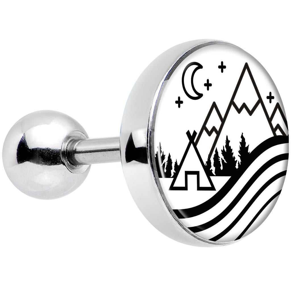 16G 1/4 Camping in the Mountains Tragus Cartilage Earring