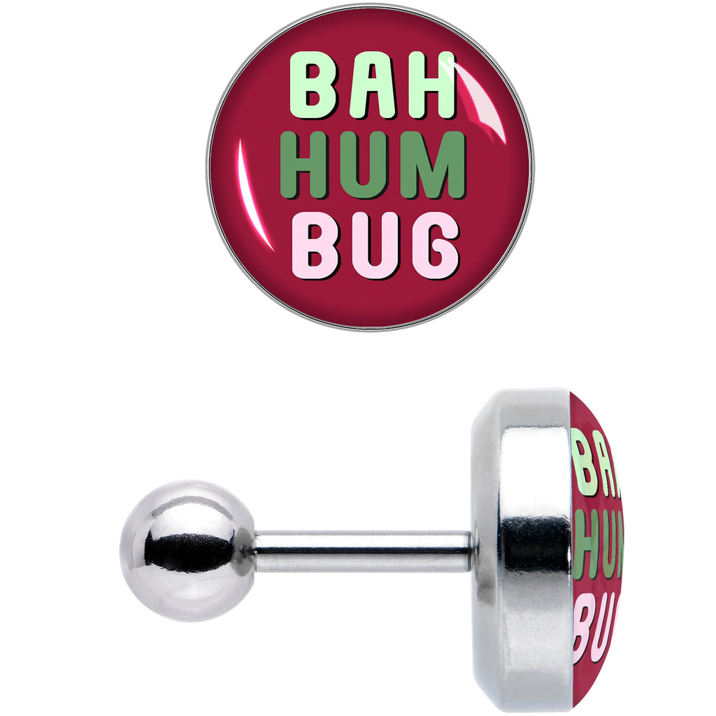 16G 1/4 Bah Humbug Holiday Grouch Tragus Cartilage Earring by Onyx O