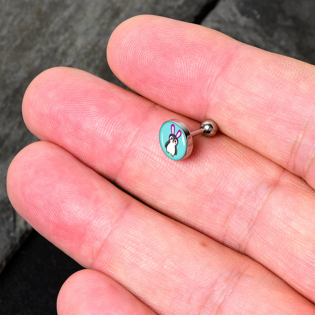 16G 1/4 Bunny Penguin Cartilage Tragus Earring by Onyx O