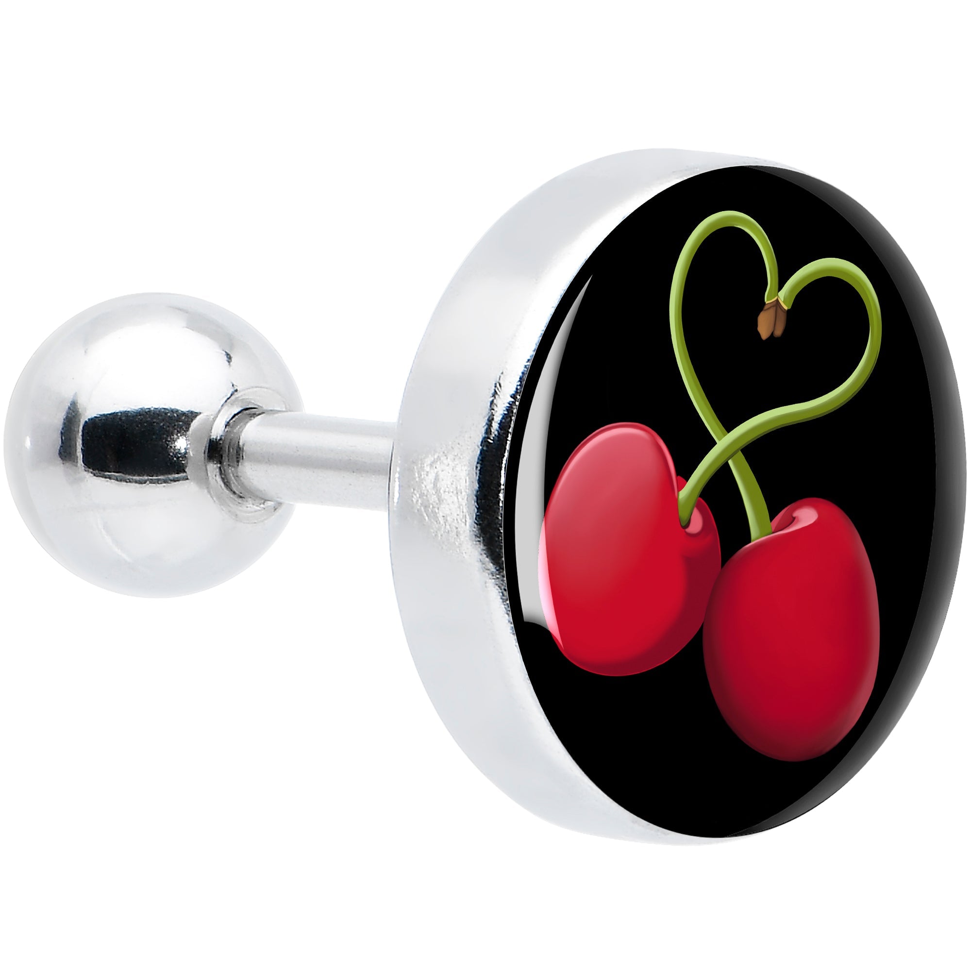 16G 1/4 Cherry Heart Cartilage Tragus Earring by Onyx O