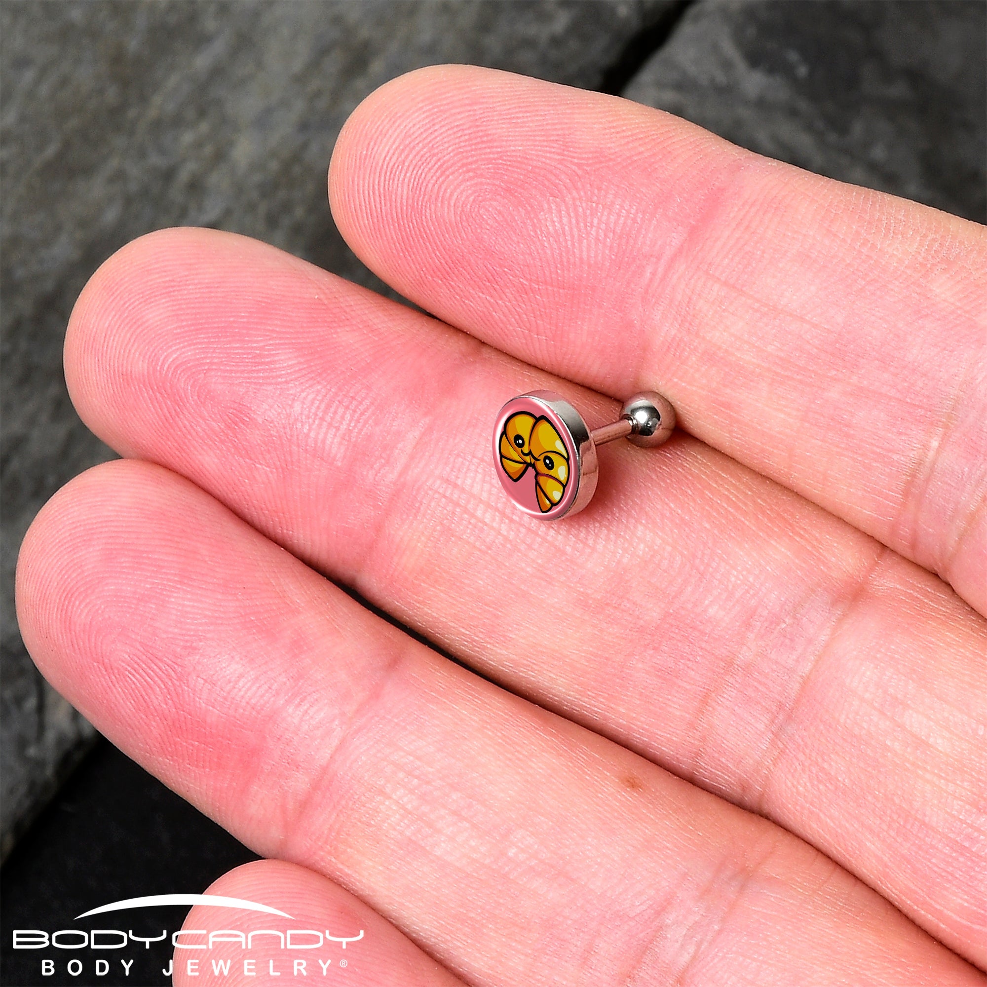 16G 1/4 Quaso Croissant Cartilage Tragus Earring by Onyx O
