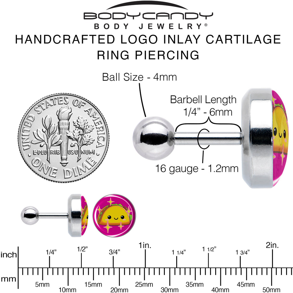 Mexican Fiesta Cute Taco Tragus Cartilage Earring by Onyx O
