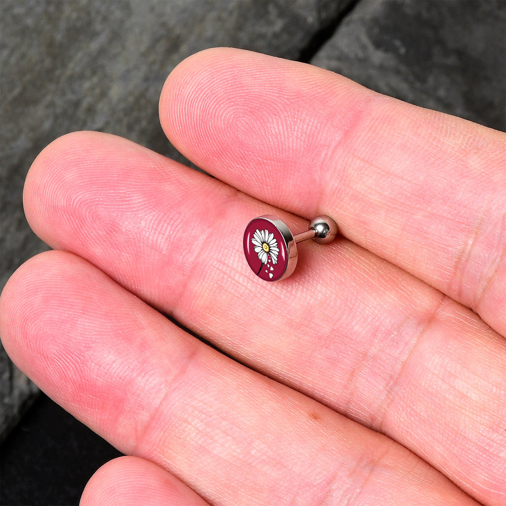 16G 1/4 Love Me Not Flower Tragus Cartilage Earring by Onyx O