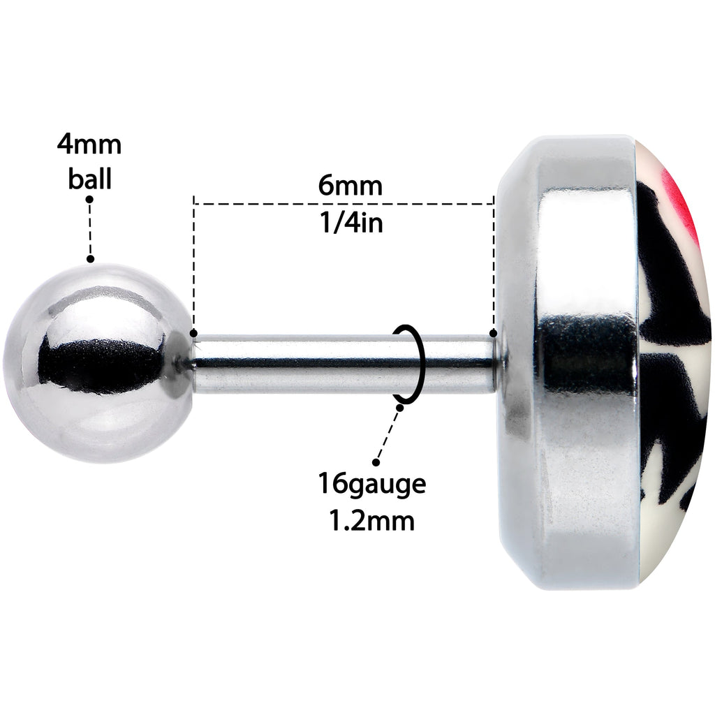 16G 1/4 Glow in the Dark I Love Me Cartilage Tragus Earring