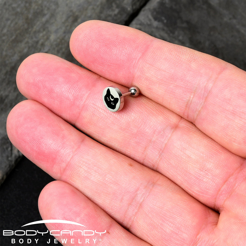 16G 1/4 Glow in the Dark Mystic Kitty Cat Tragus Cartilage Earring by Onyx O