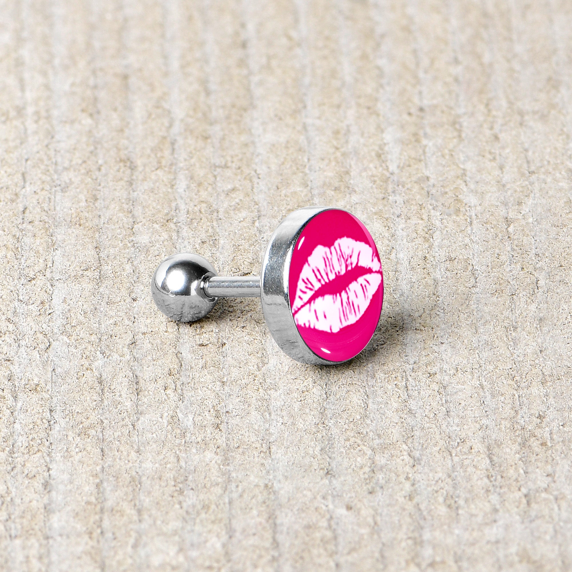 16G 1/4 Red Hot Lips Cartilage Tragus Earring by Onyx O