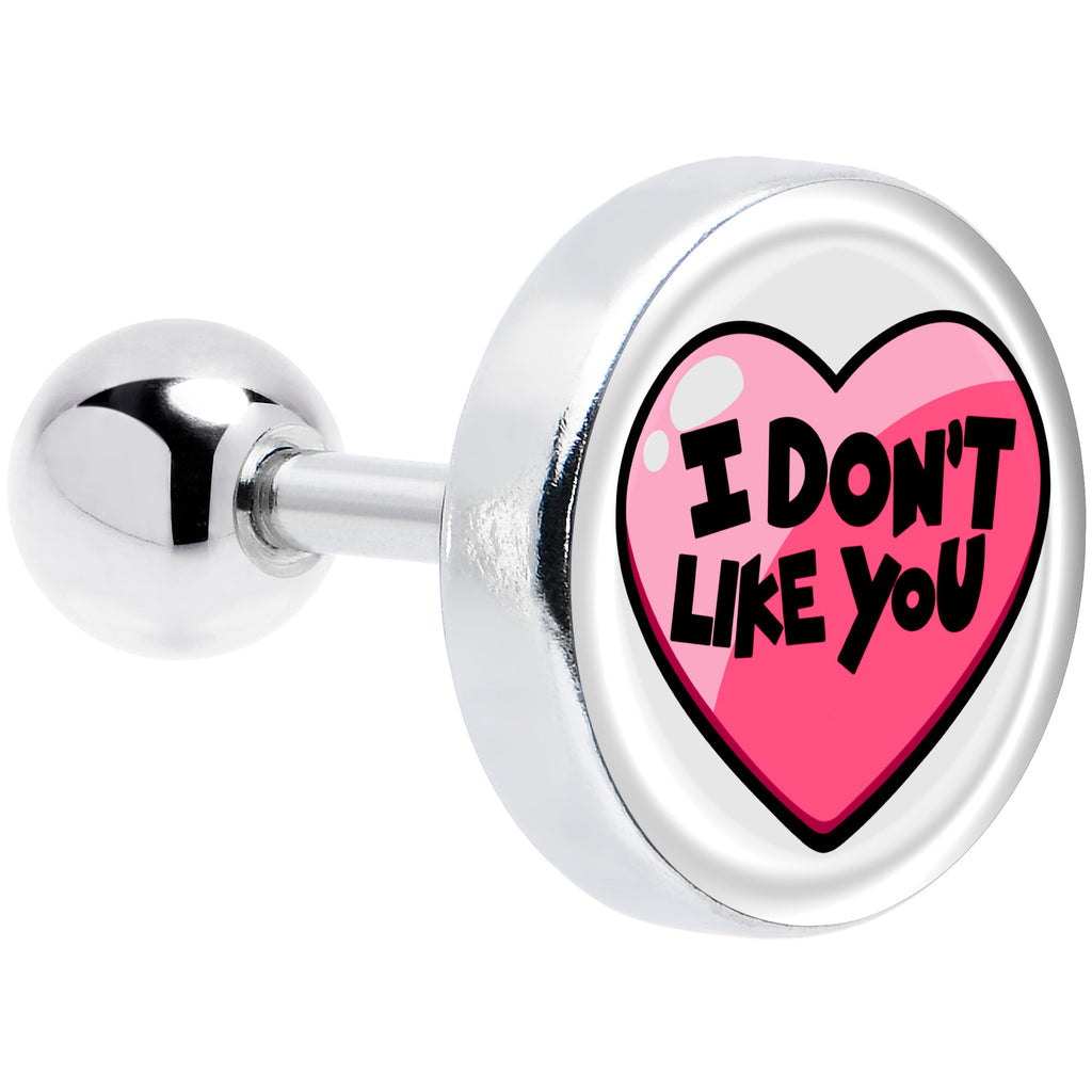 16GI Don't Like You Valentine Heart Tragus Cartilage Earring