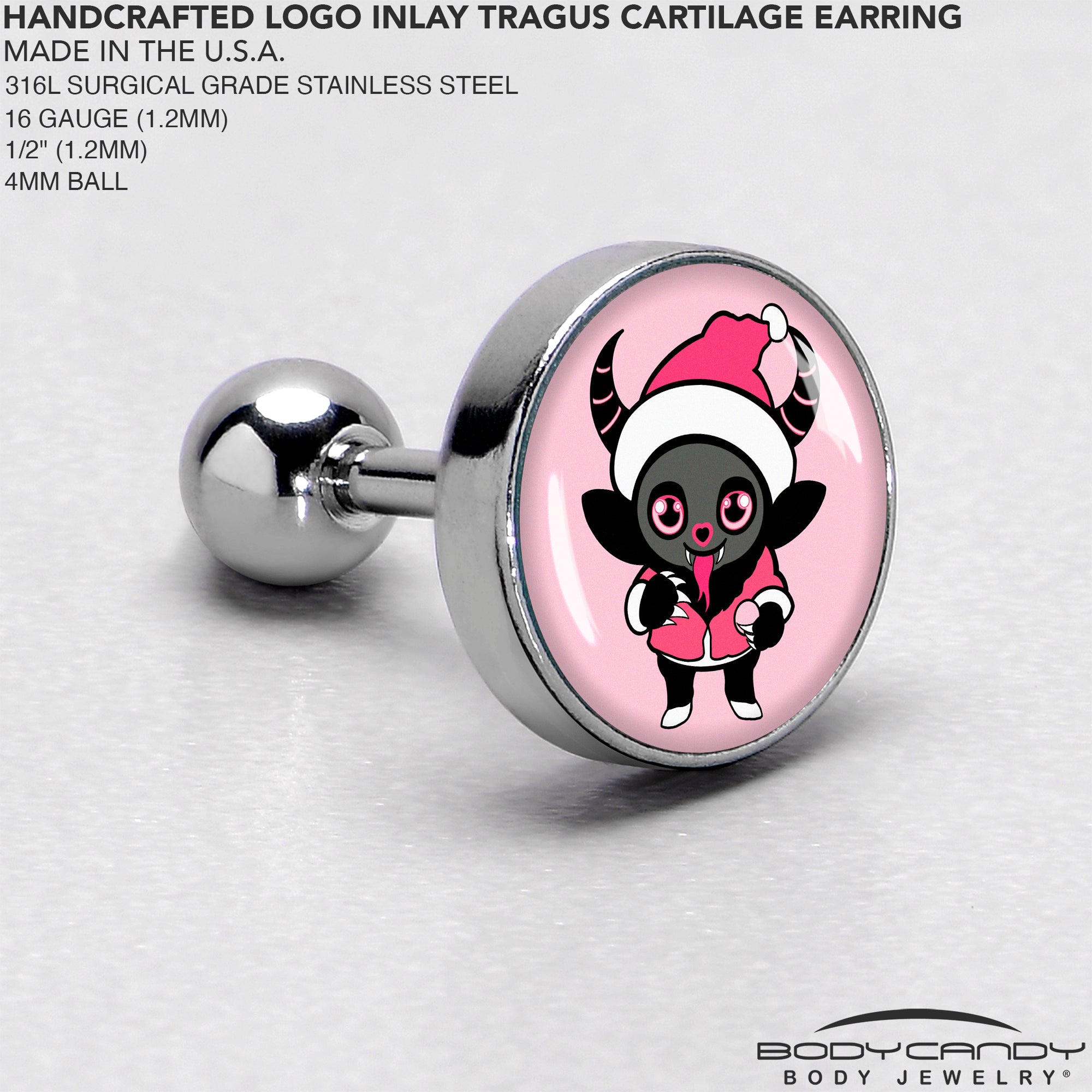 16G 1/4 Krampus Cutie Tragus Cartilage Earring by Onyx O