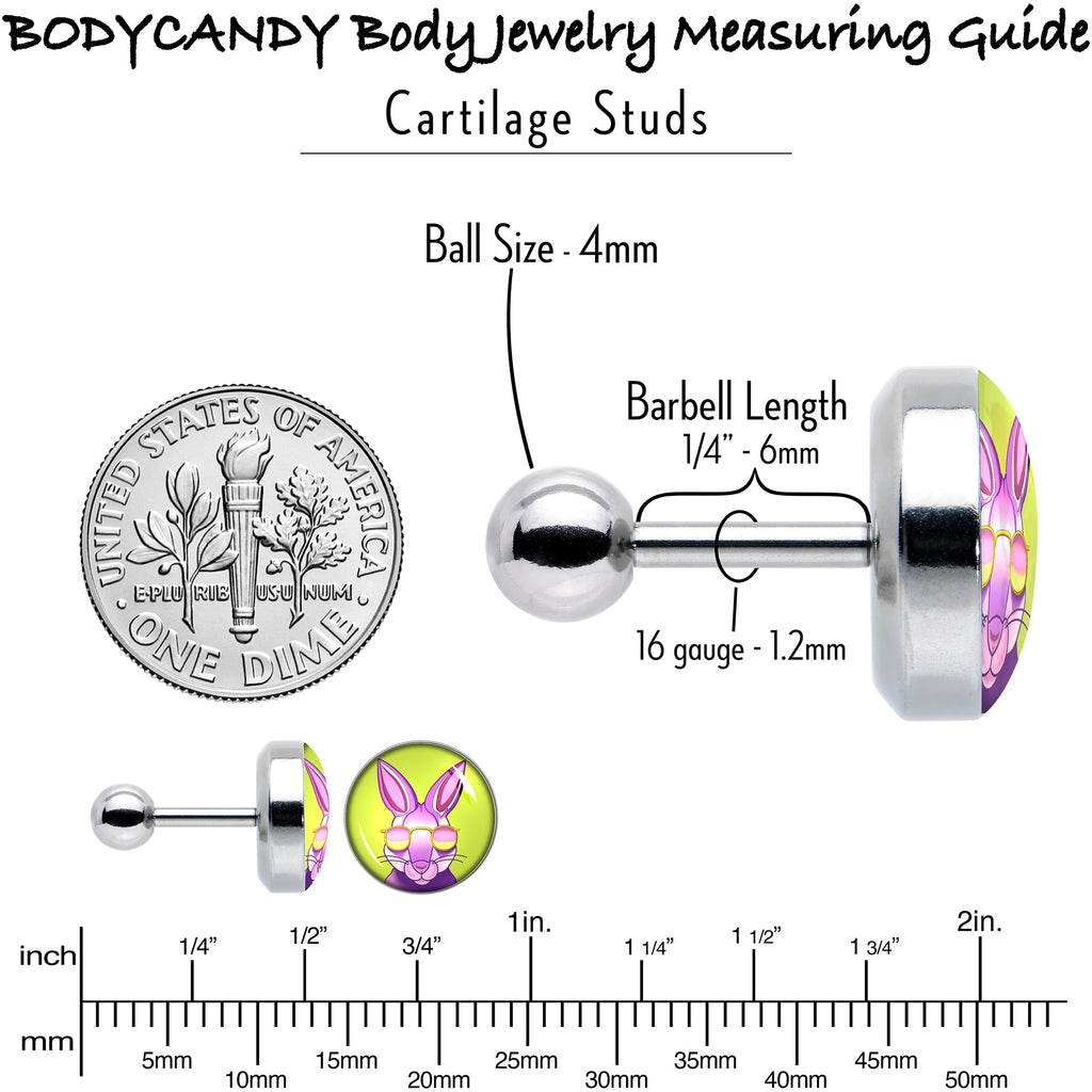 16G 1/4 Cool Shades Bunny Cartilage Tragus Earring by Onyx O
