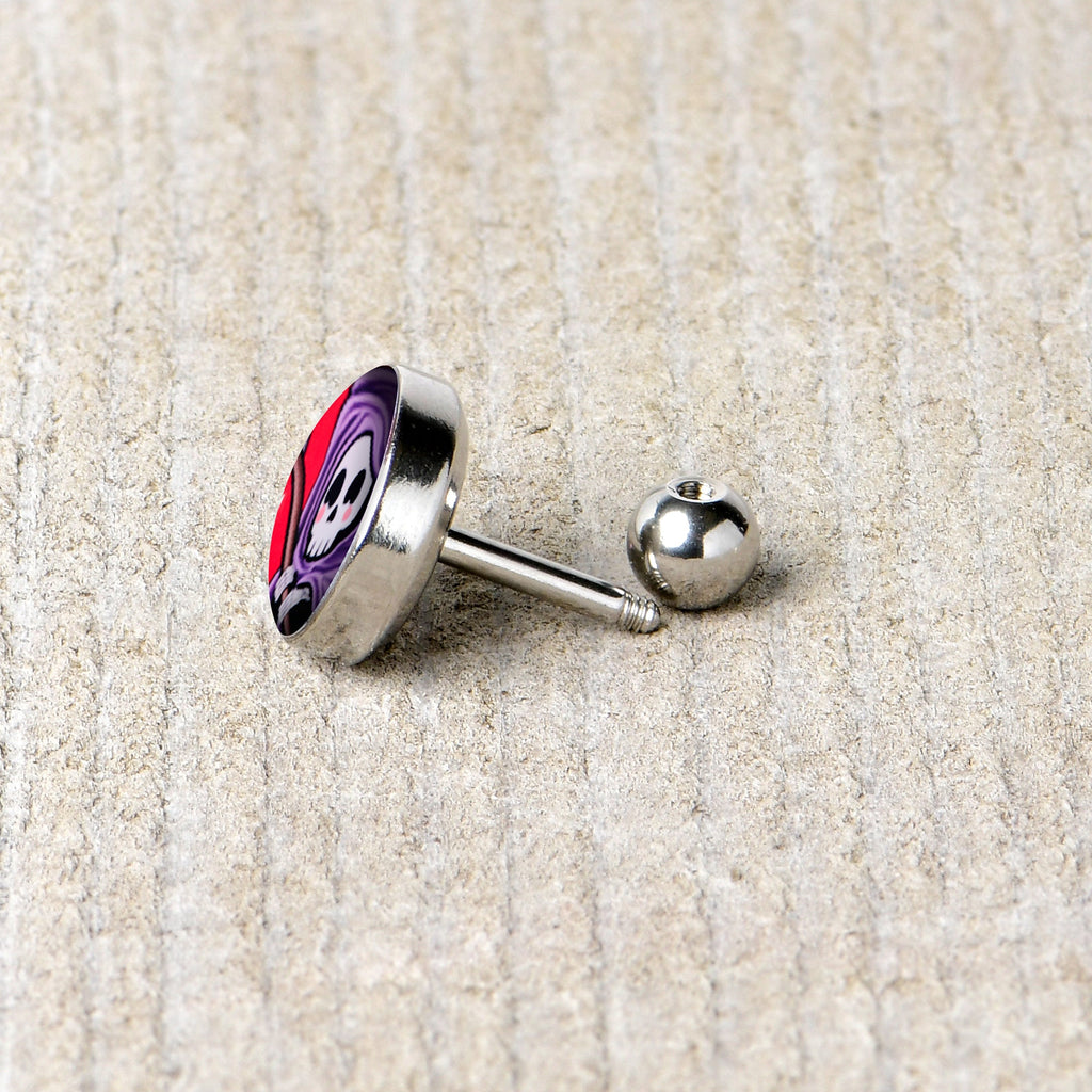 16G 1/4 Grim Reaper Cartilage Tragus Earring by Onyx O
