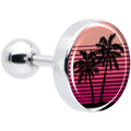 16G 1/4 Palm Tree Retro Sunset Tragus Cartilage Earring by Onyx O