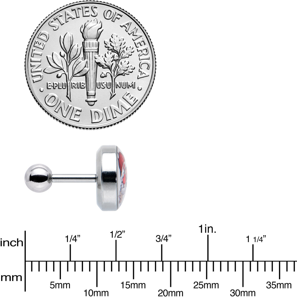 16G 1/4 Christmas Peace Love Santa Tragus Cartilage Earring by Onyx O