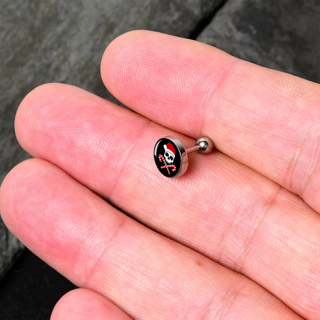 16G 1/4 Santa Pirate Candy Cane Tragus Cartilage Earring by Onyx O
