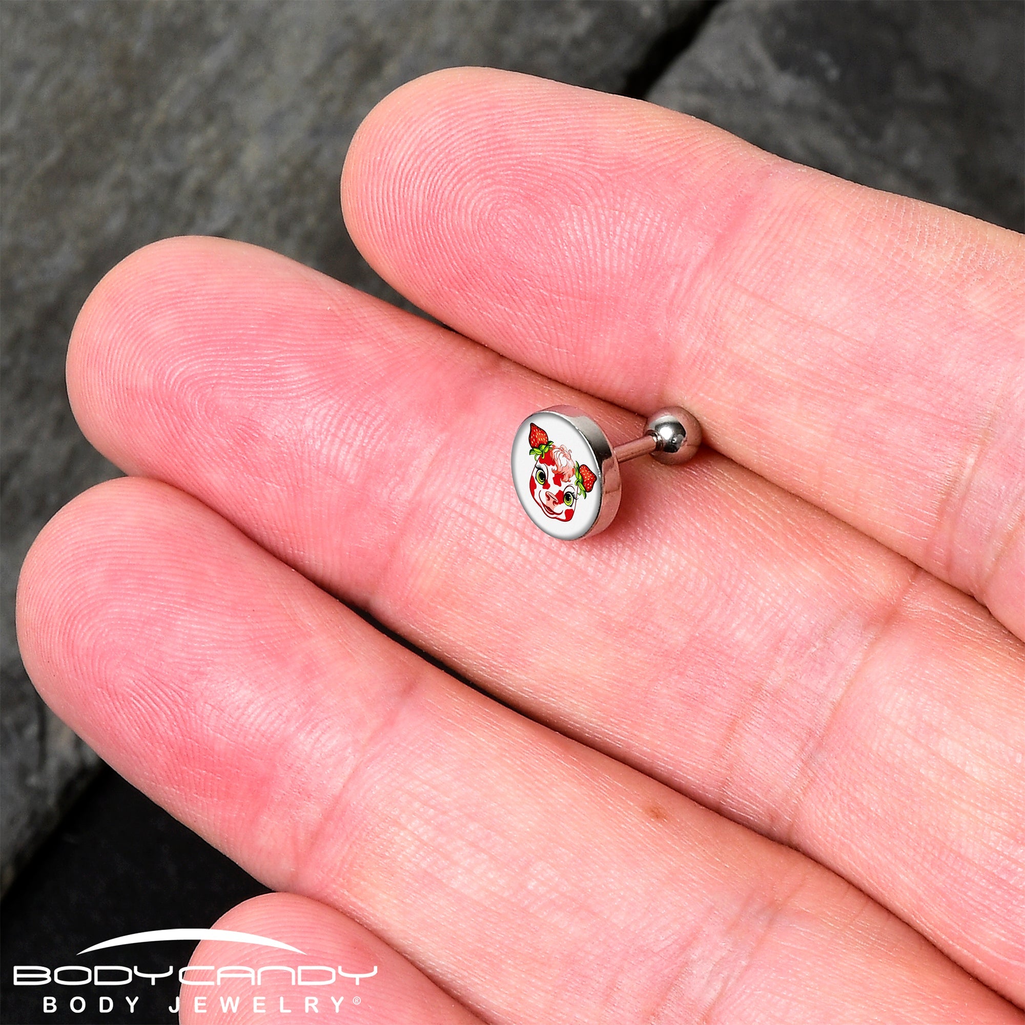 16G 1/4 Strawberry Cow Cartilage Tragus Earring by Onyx O