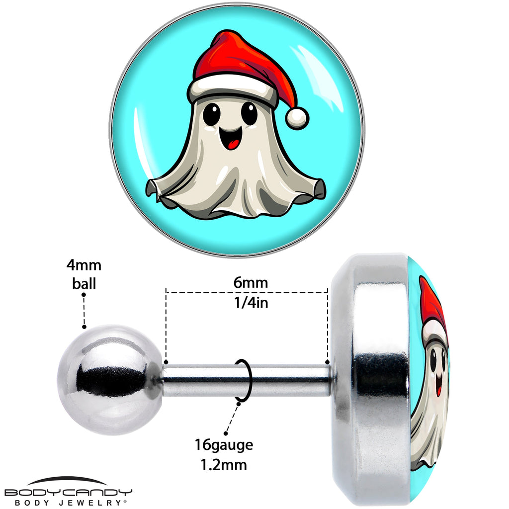 16G 1/4 Holiday Christmas Spirit Ghost Tragus Cartilage Earring by Onyx O