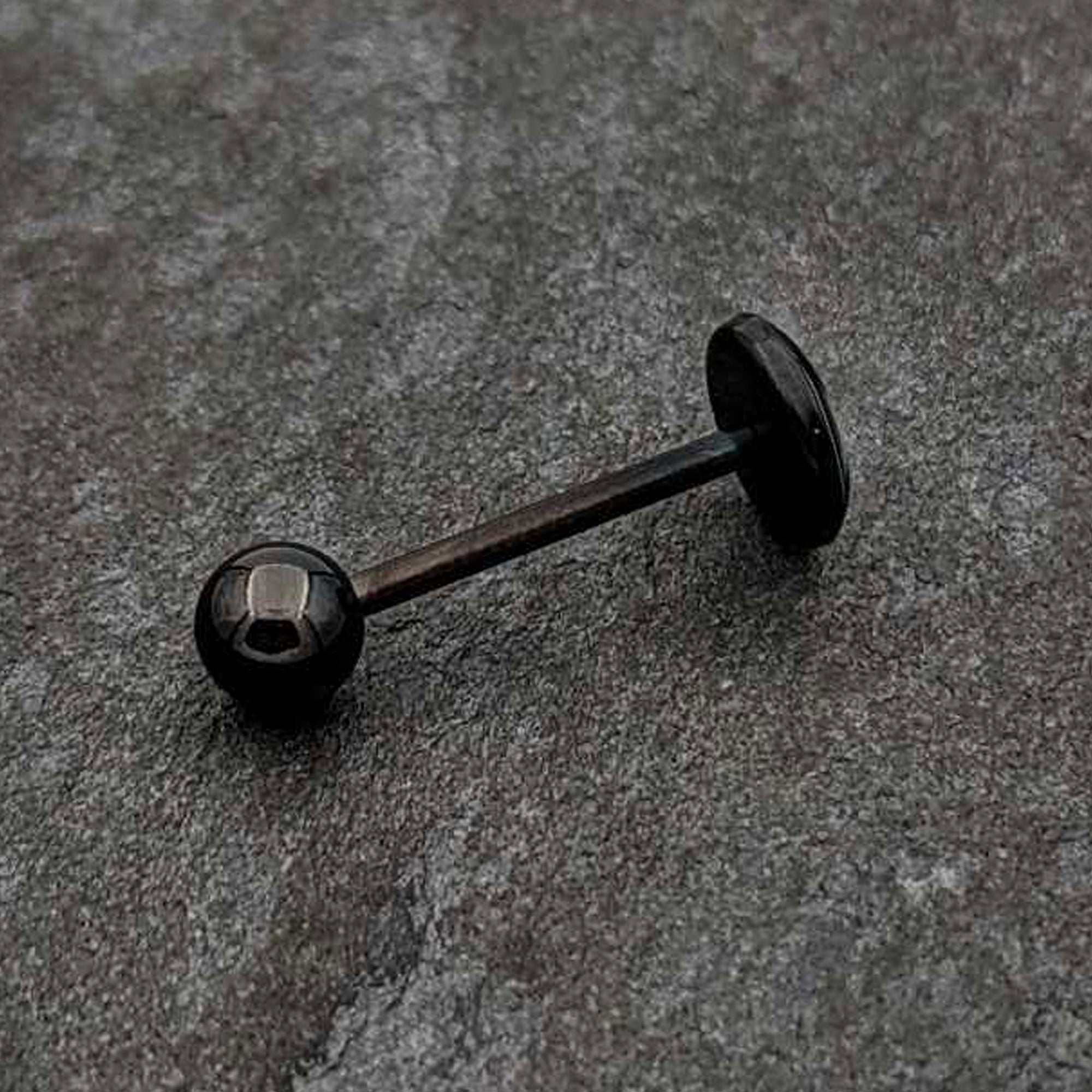 Glow in the Dark Black Anodized Holiday Peppermint Candy Barbell Tongue Ring by Onyx O