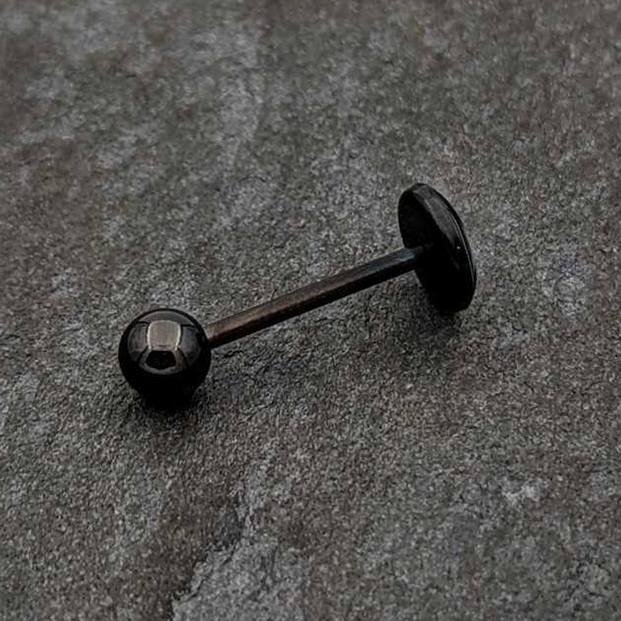 Glow in the Dark Black Anodized Tree of Life Barbell Tongue Ring by Onyx O