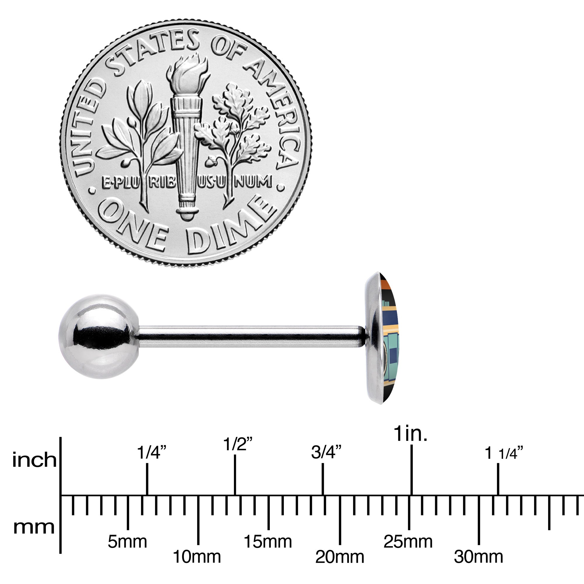 Retro Boombox Barbell Tongue Ring by Onyx O
