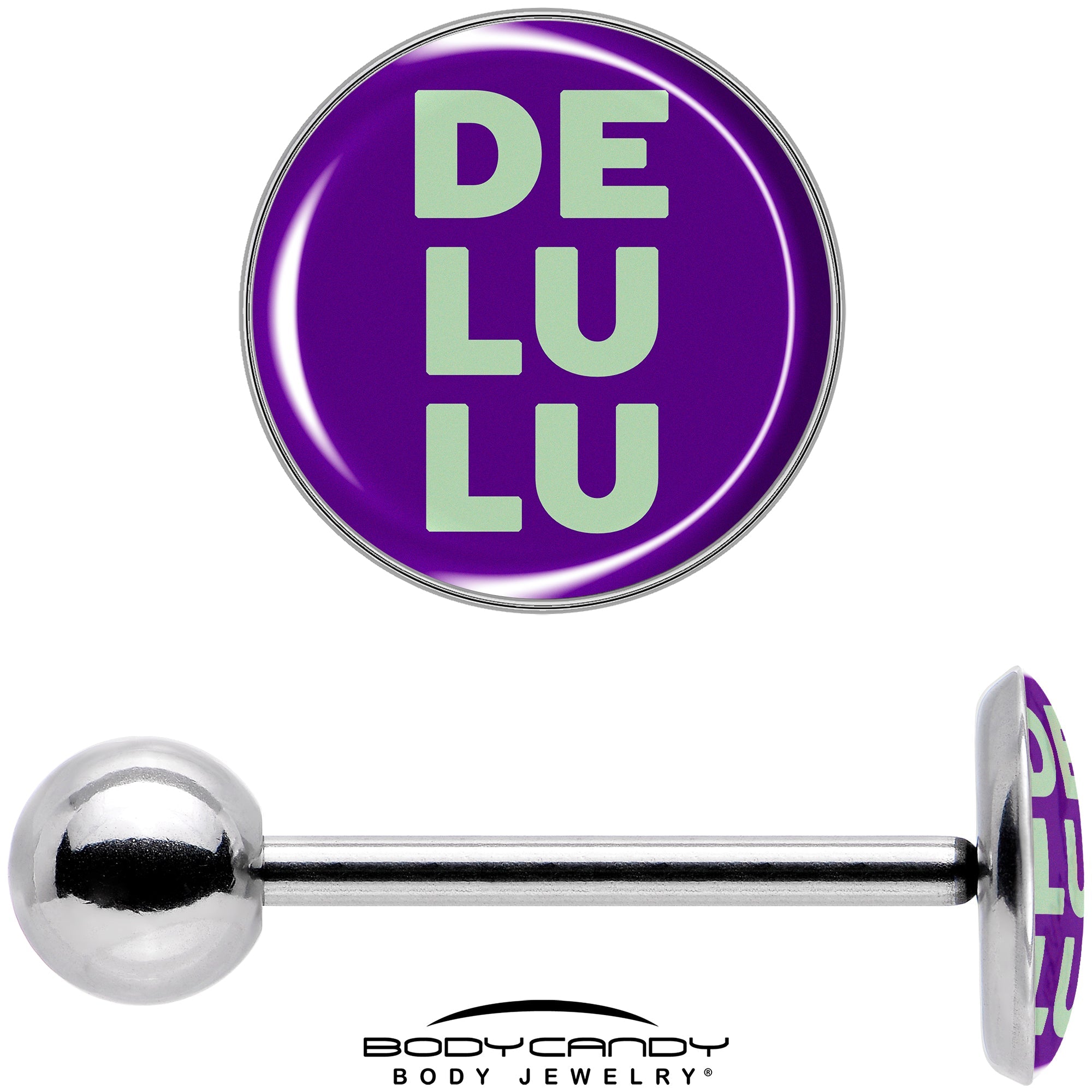 Word DELULU Barbell Tongue Ring by Onyx O