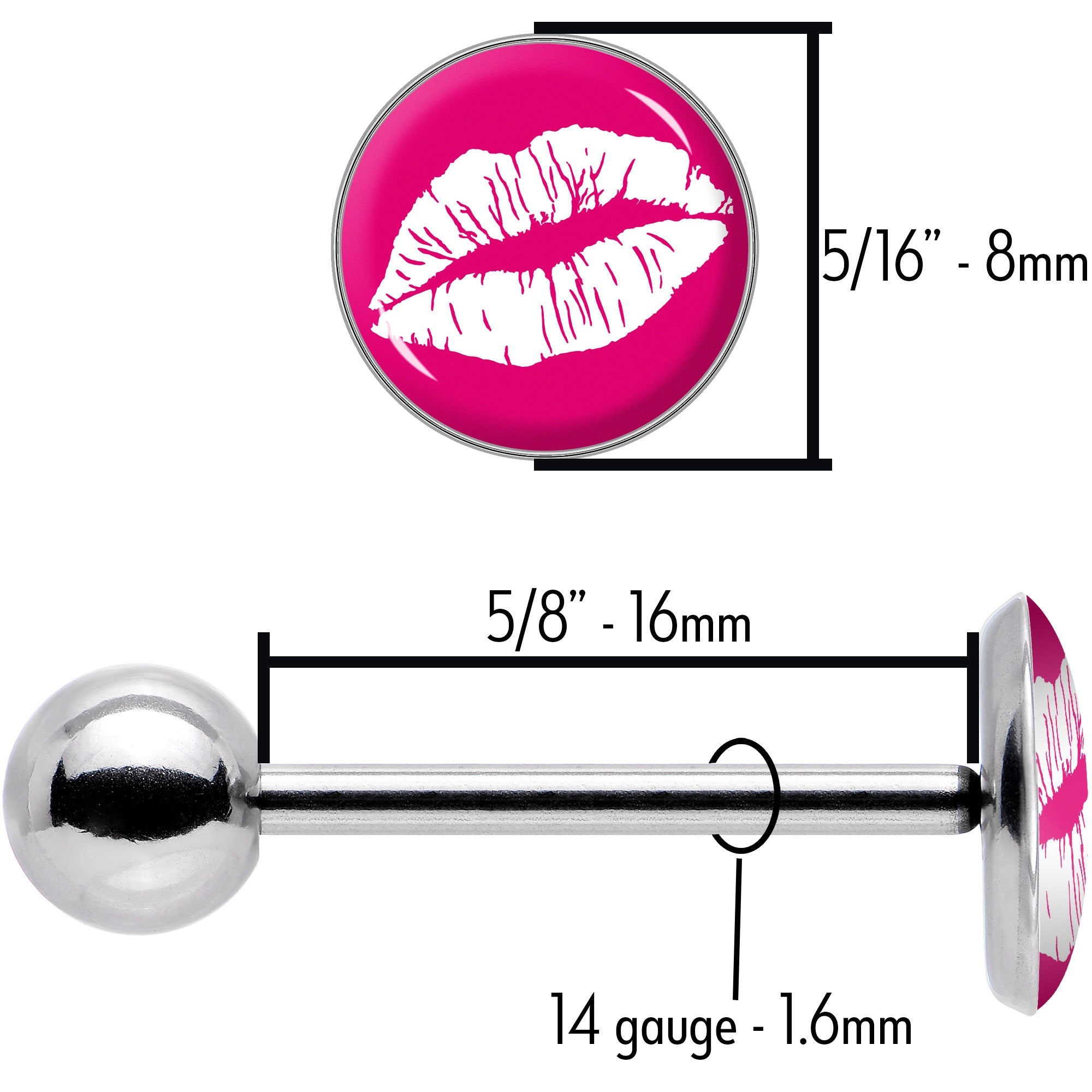 Red Hot Lips Barbell Tongue Ring by Onyx O