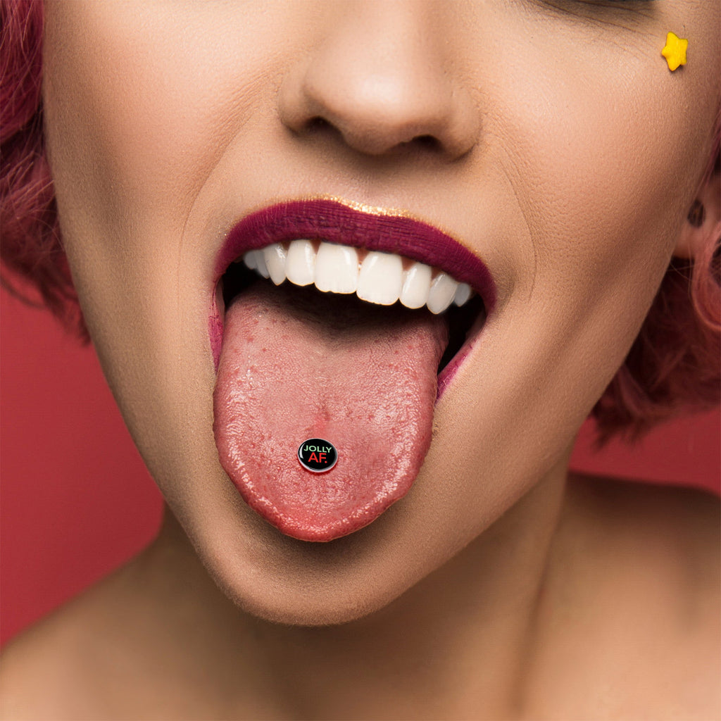 Jolly AF Festive Holiday Barbell Tongue Ring by Onyx O