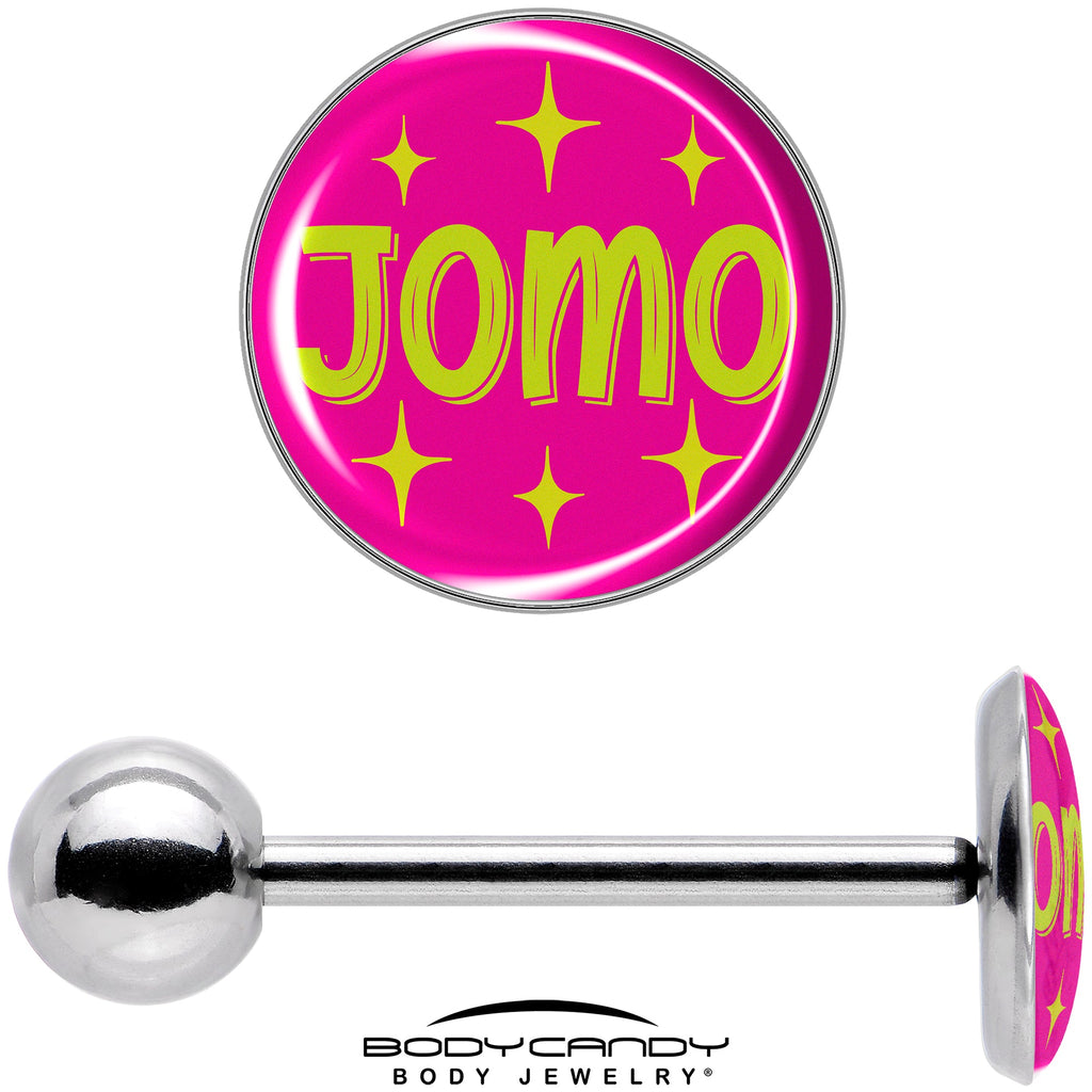 Pink JOMO Barbell Tongue Ring by Onyx O