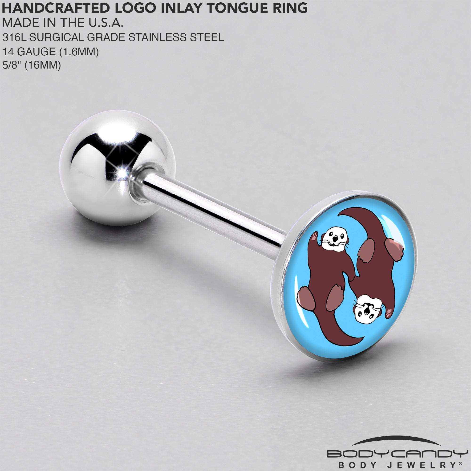 Oh My Otters Animal Barbell Tongue Ring by Onyx O