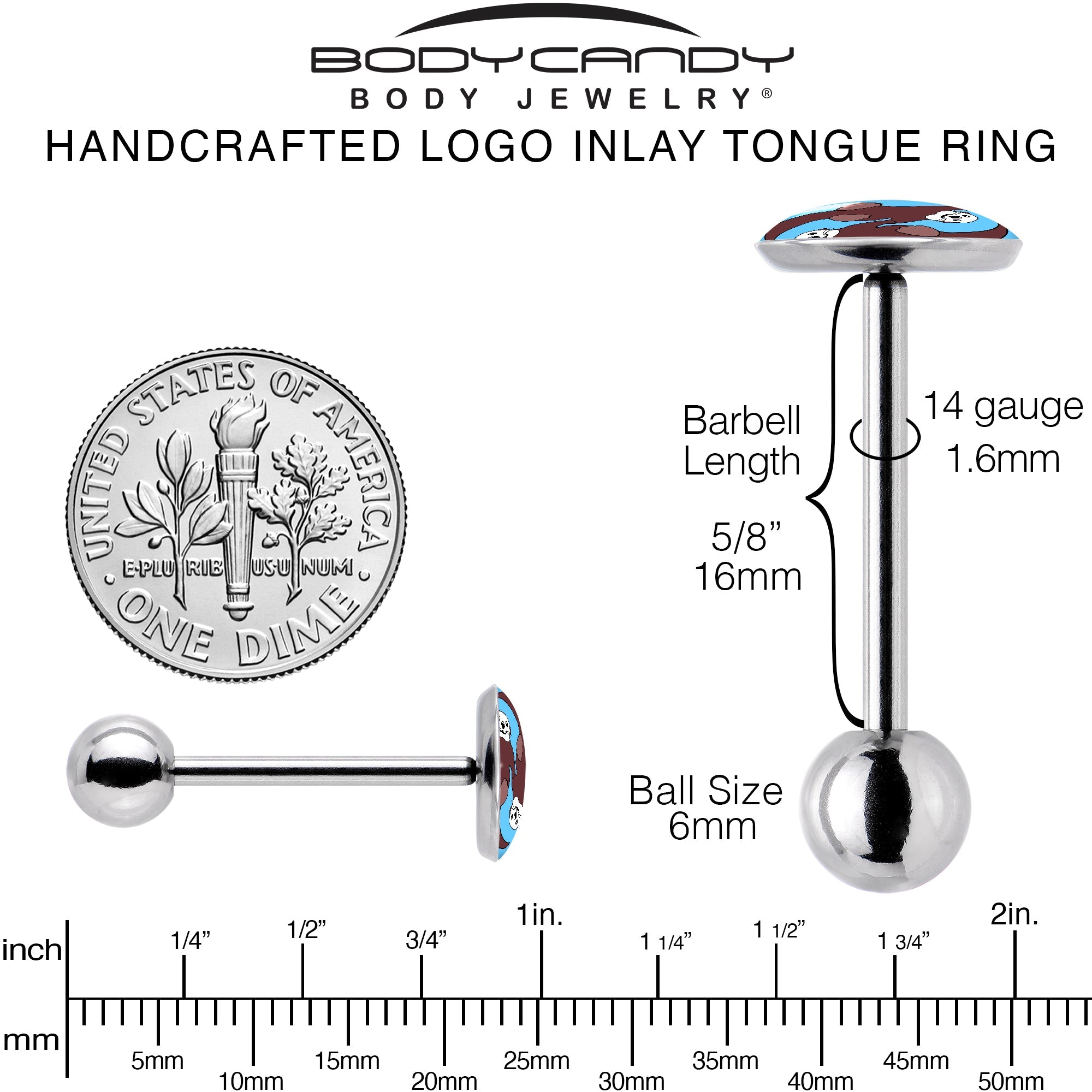 Oh My Otters Animal Barbell Tongue Ring by Onyx O