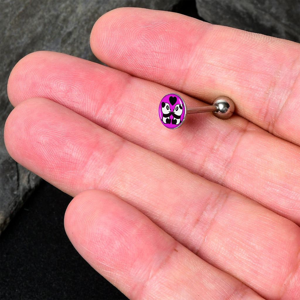 Panda Love Barbell Tongue Ring by Onyx O