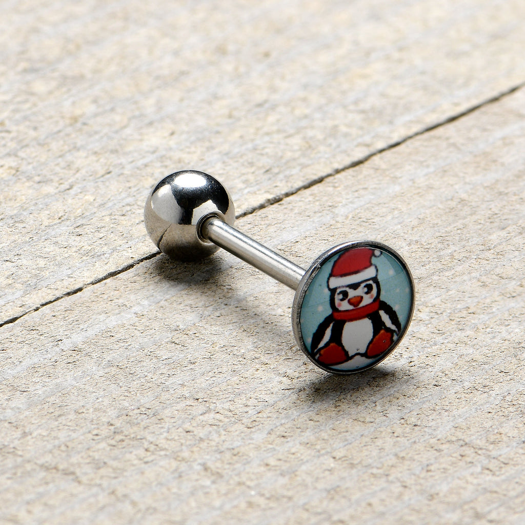 Snowfall Holiday Penguin Barbell Tongue Ring by Onyx O