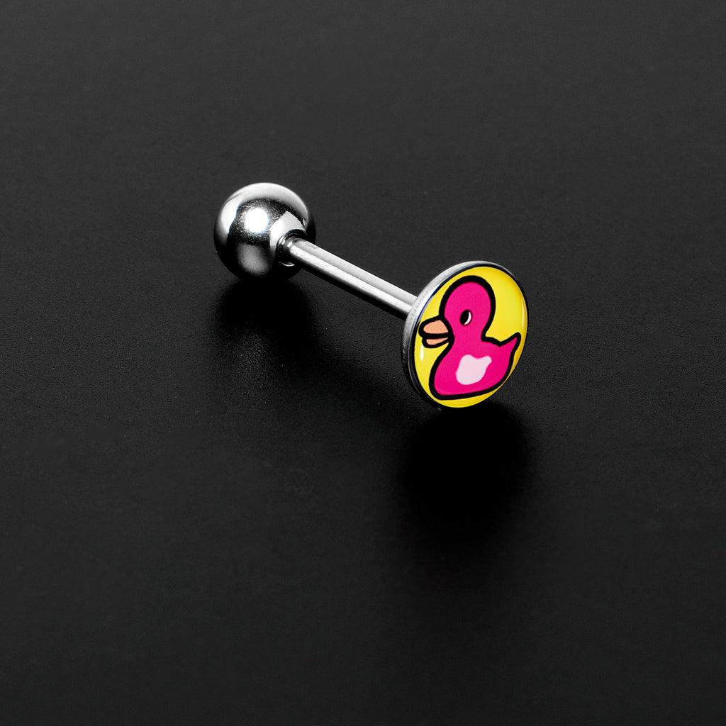 Pink Ducky Barbell Tongue Ring by Onyx O