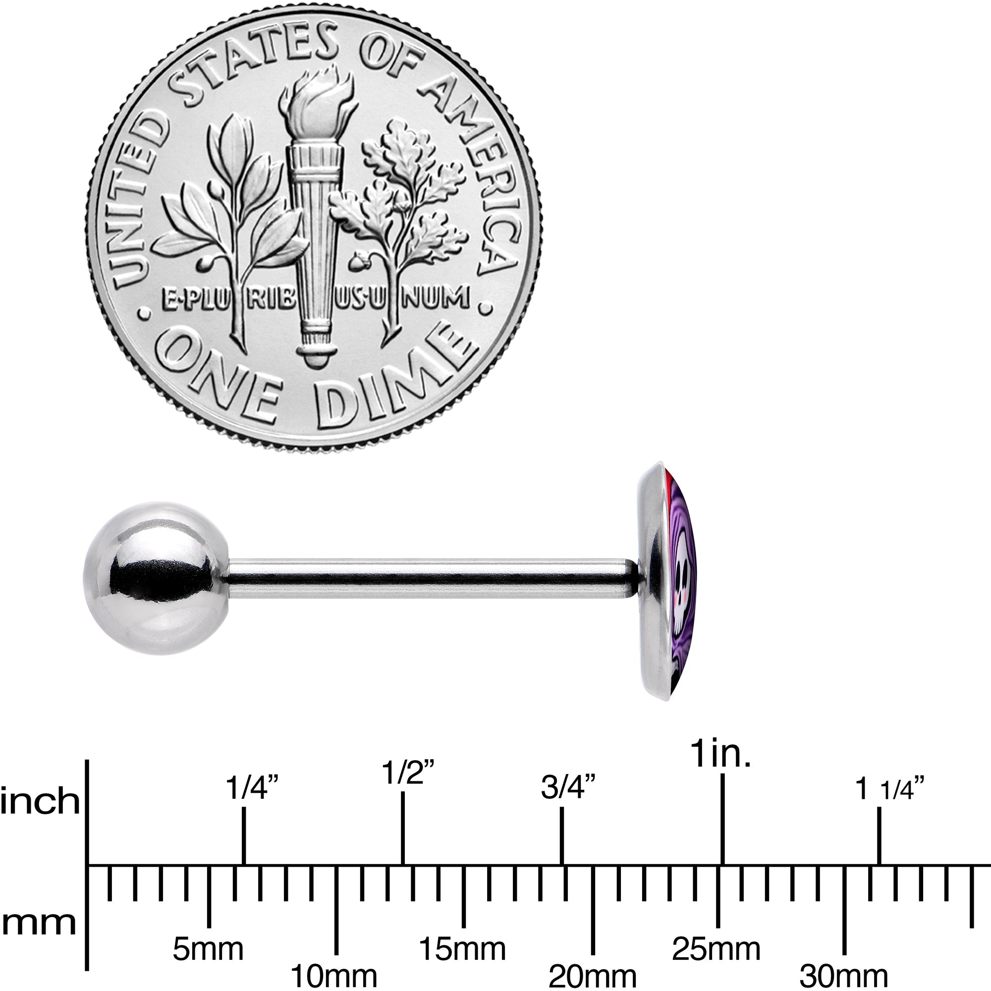 Grim Reaper Barbell Tongue Ring by Onyx O