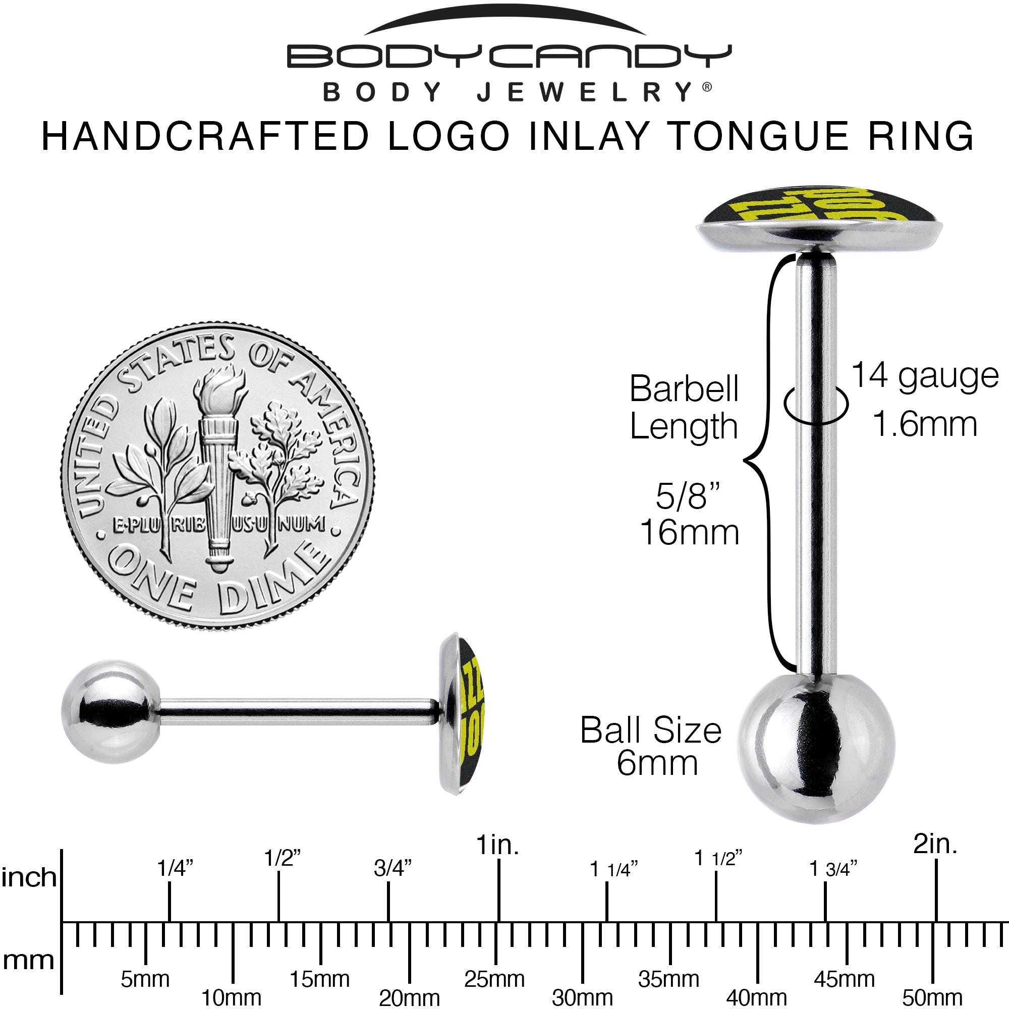 RIZZ GOD Barbell Tongue Ring by Onyx O